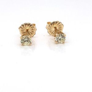 14K Yellow Gold Diamond Stud Earrings (0.63 CTW)